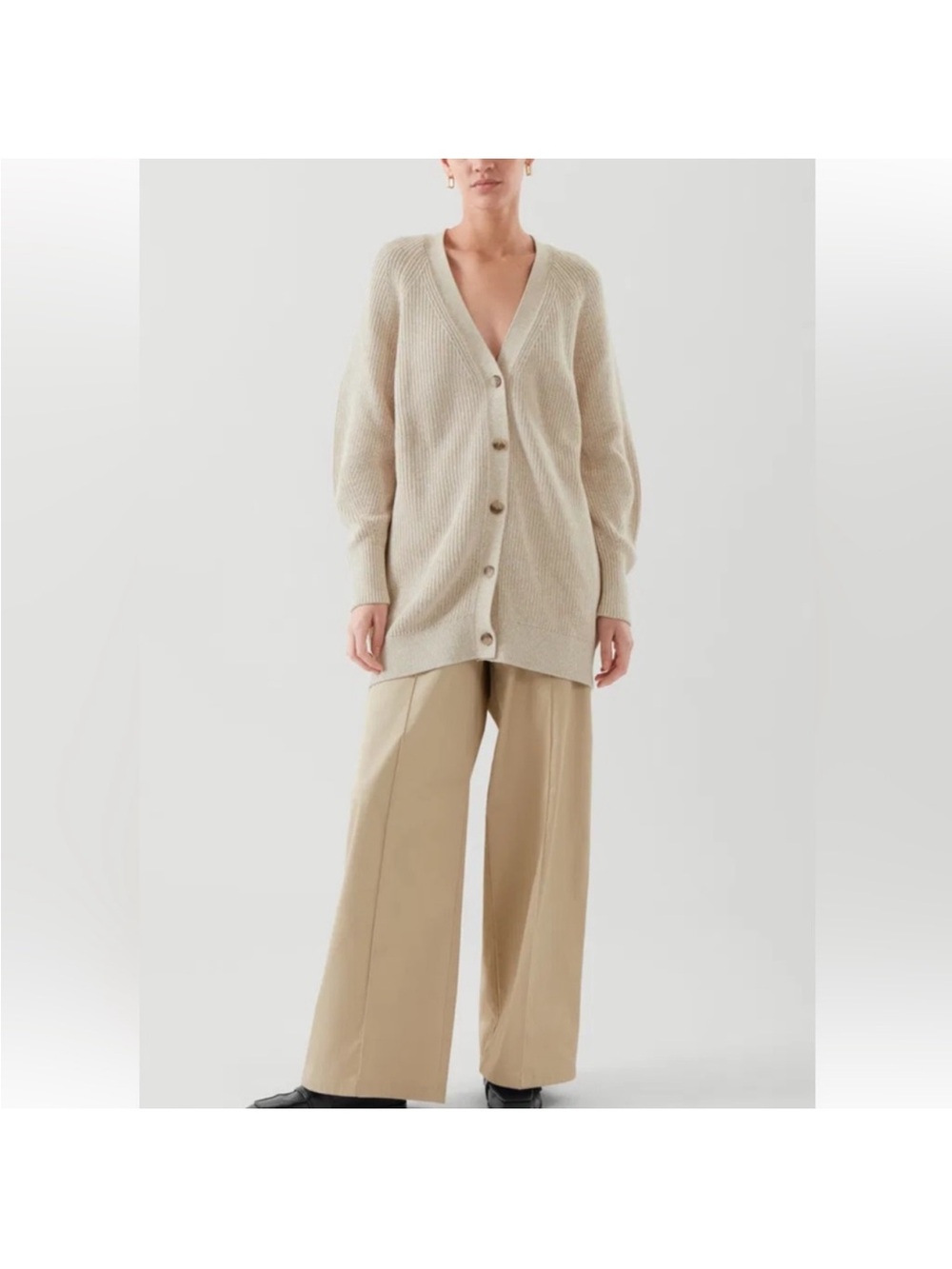 COS longline v-neck cardigan. Size medium.
